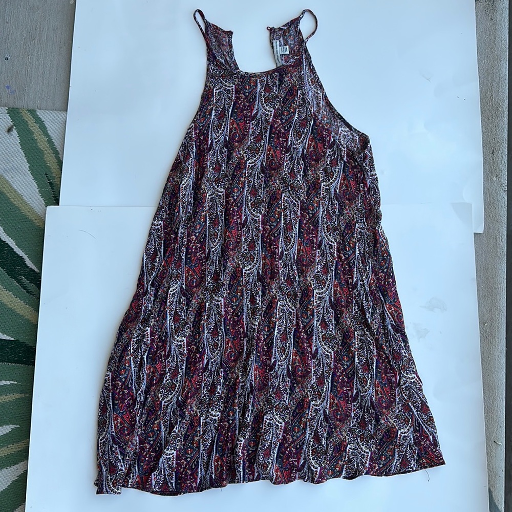 Red paisley printed dress